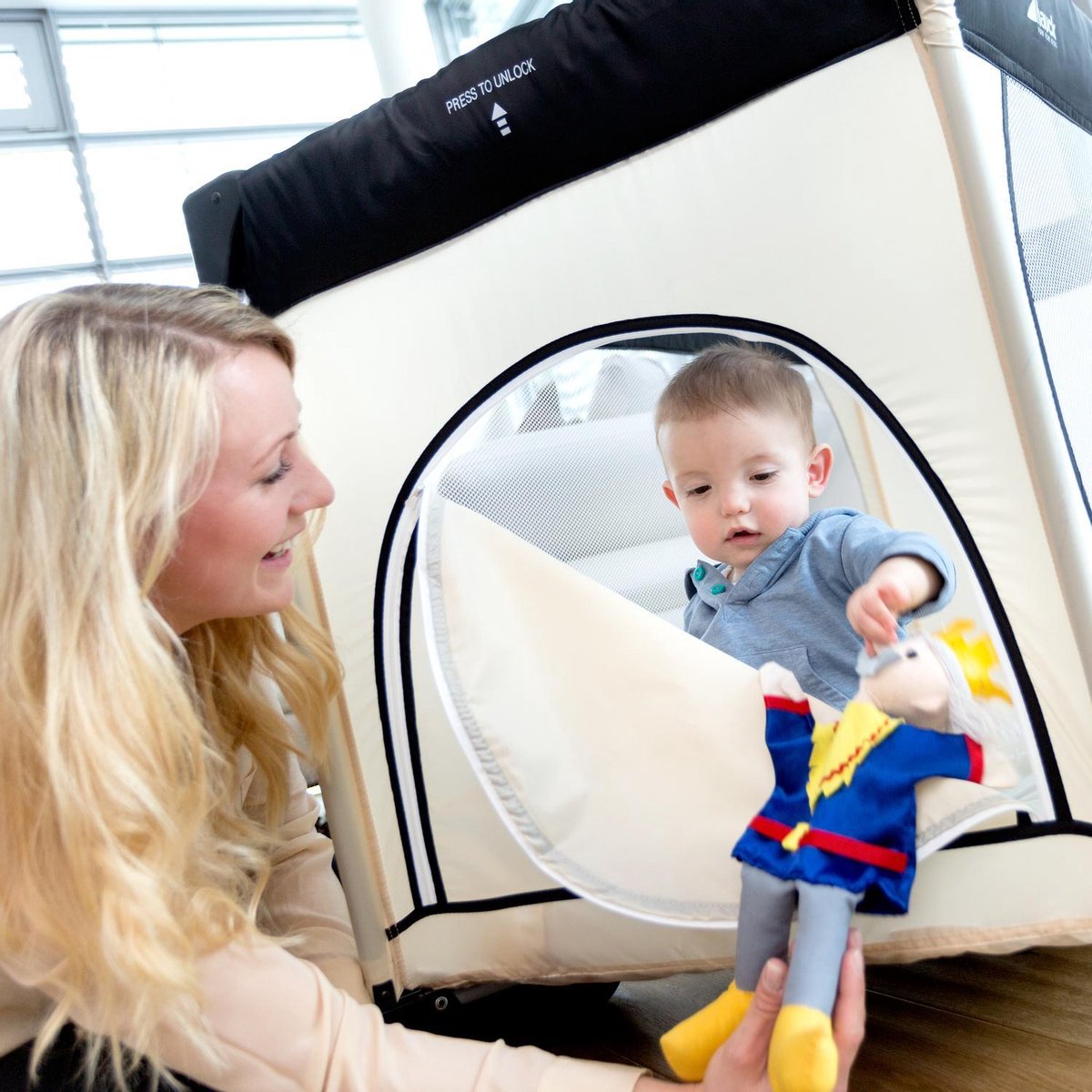Hauck Dream N Play Plus Campingbedje 120x60cm - Beige/Grey