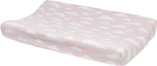 Meyco - Basis items pakket - Wieg - Little clouds - Roze/wit