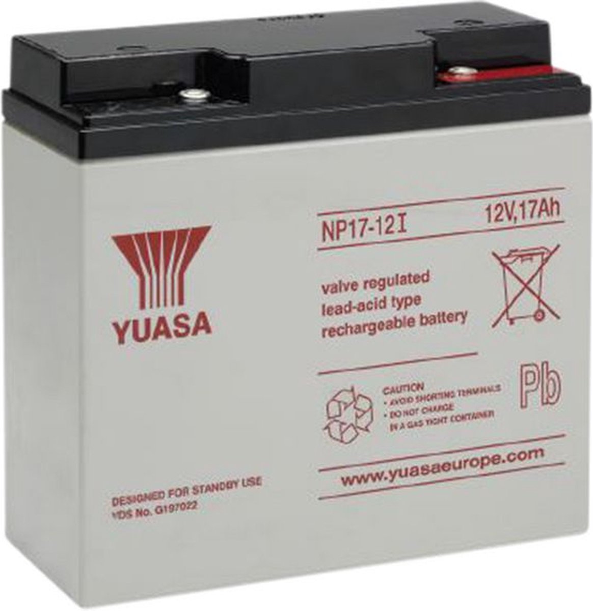 12V batterij, loodzuur, herlaadbaar, Yuasa, NP17-12I