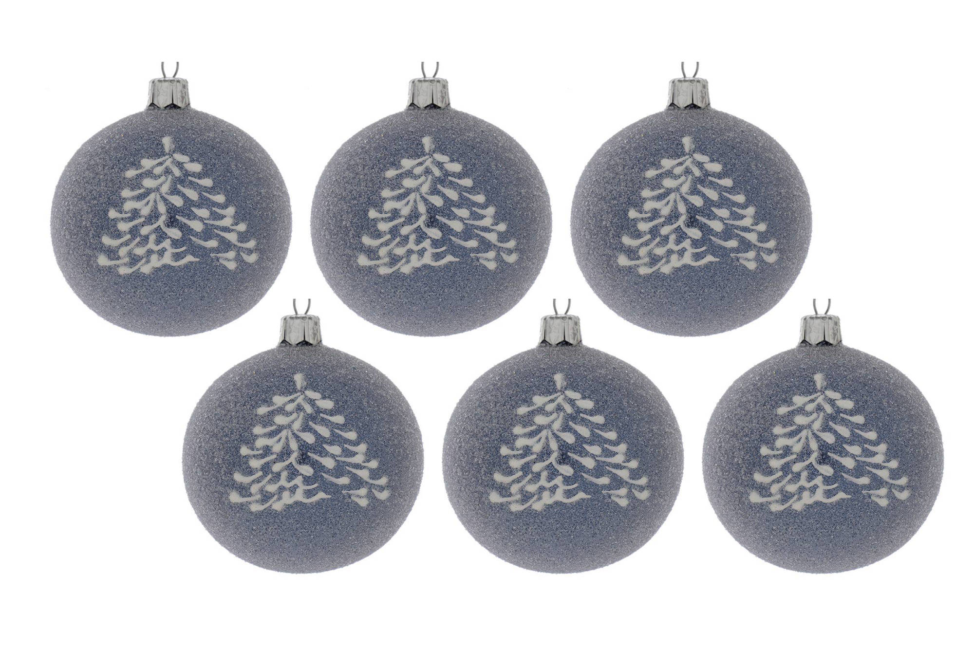 3cc1-9034-4fb8-858d-882fdde859d3 Kaemingk Glazen kerstbal (Ø 8cm) (set van 6) - Jeans blauw