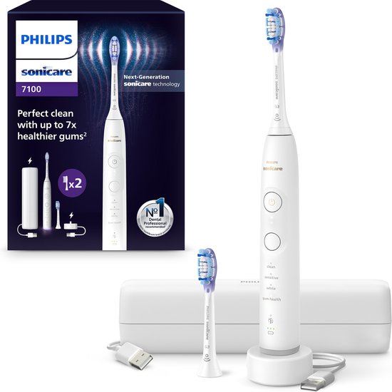 Philips Sonicare 7100 Series - Elektrische Tandenborstel - Wit - Extra Premium Gum Opzetborstel - Re