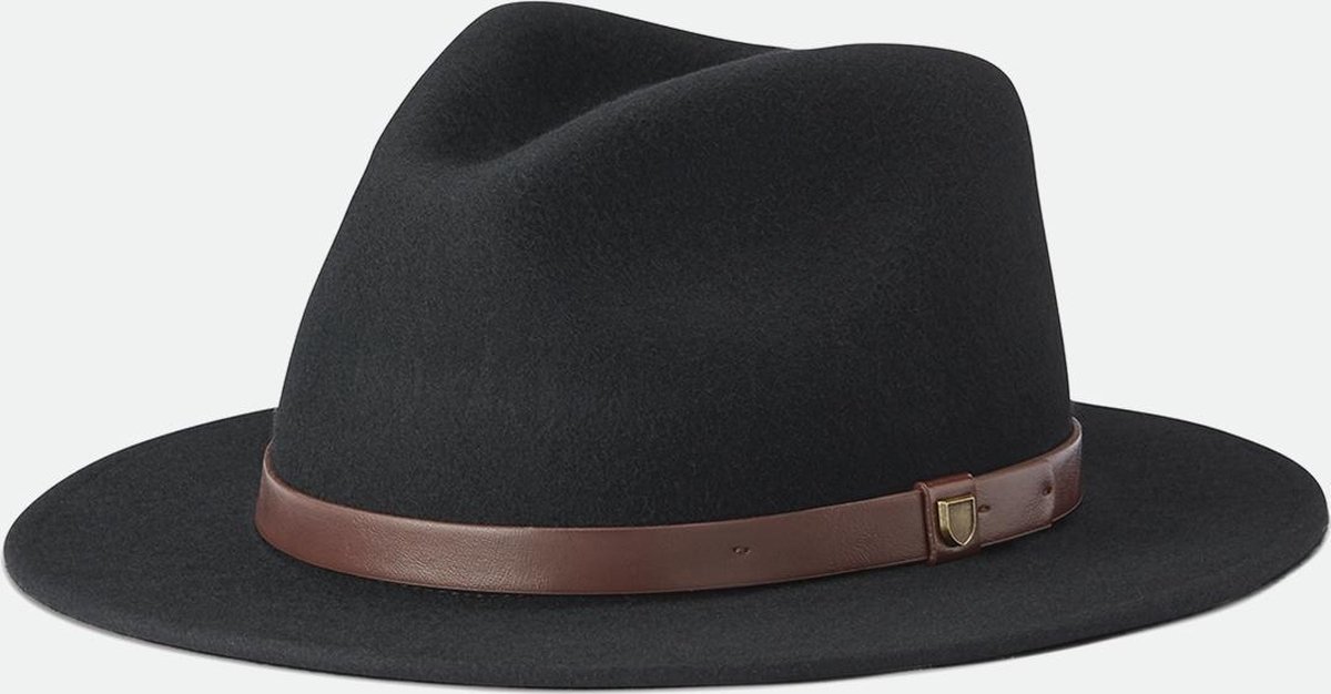 hoed, fedora, zwart, vilt, riem