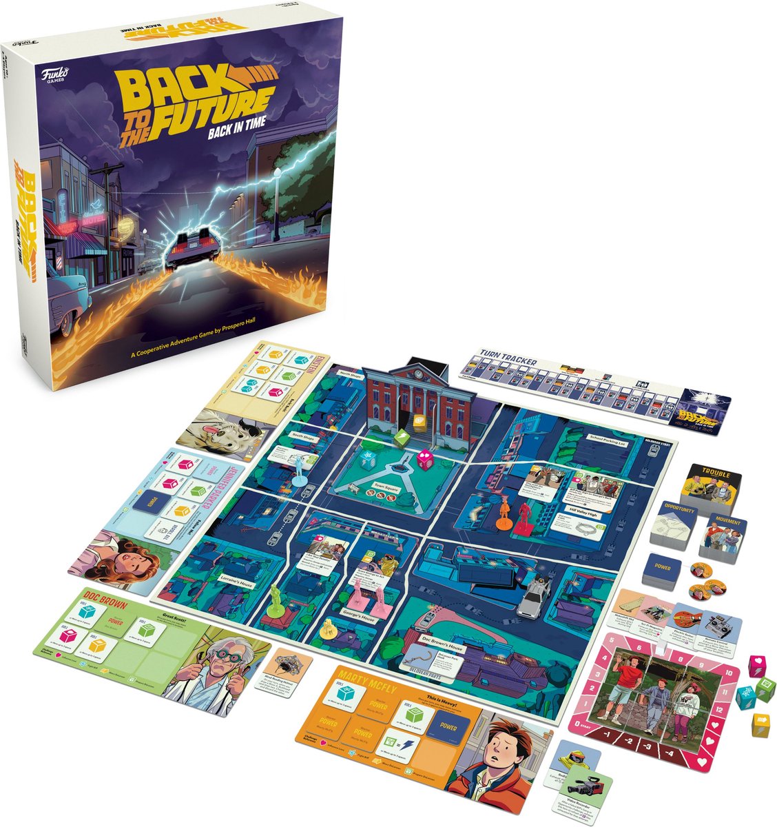 bordspel, Back to the Future, coöperatief spel, speelbord, kaartspel
