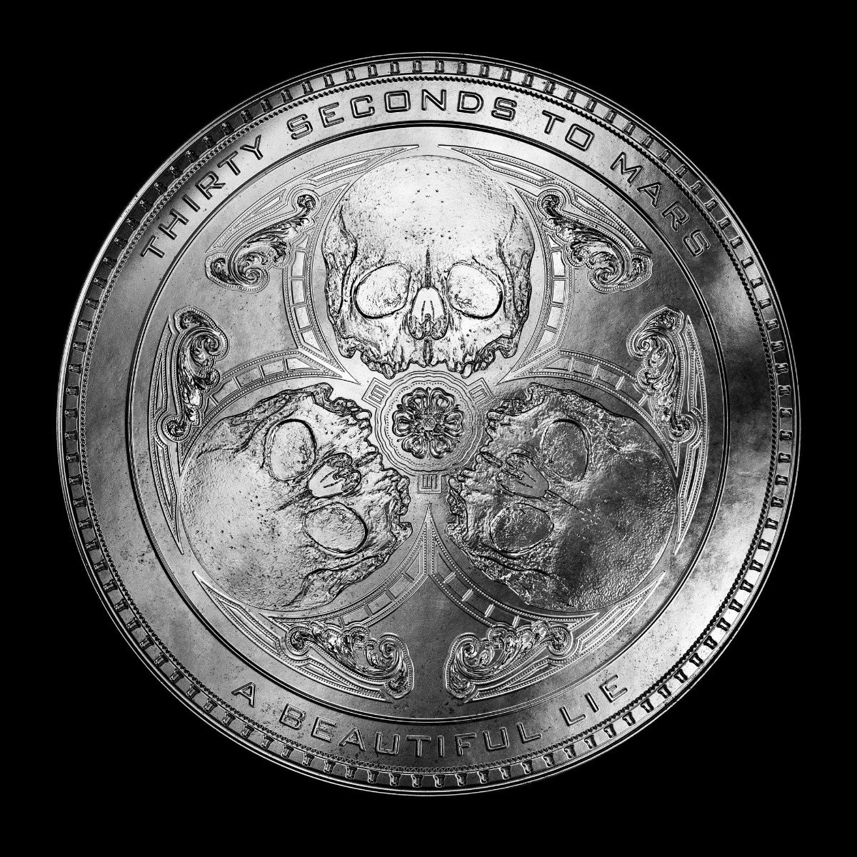 munten, zilver, skull, cirkel, patroon