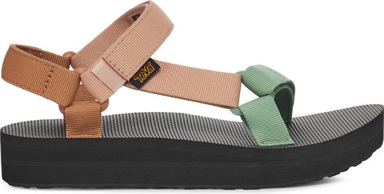 Teva - Maat 39 - W Midform Universal - Dames Sandalen - Zwart/Oranje/Roze