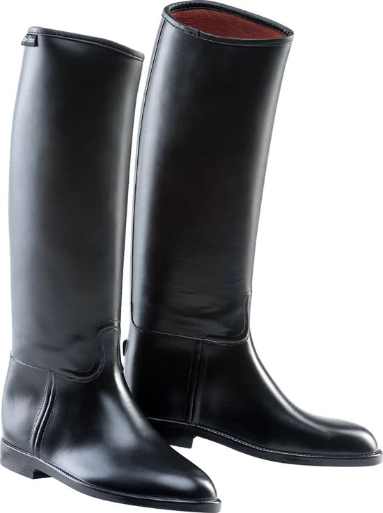 Koopjeshoek - EQUI- THEME - Riding - rijlaarzen - Zwart - Rubber - Maat 42 - Kuit wijd