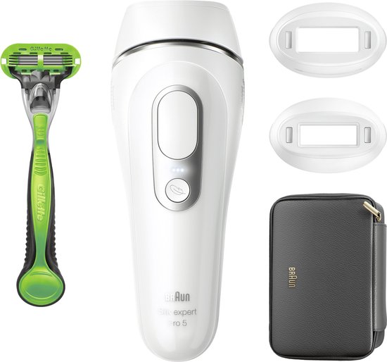 Braun IPL Ontharingsapparaat Silk-expert Pro 5 - ontharing voor thuis - Etui - Gillette-scheersystee