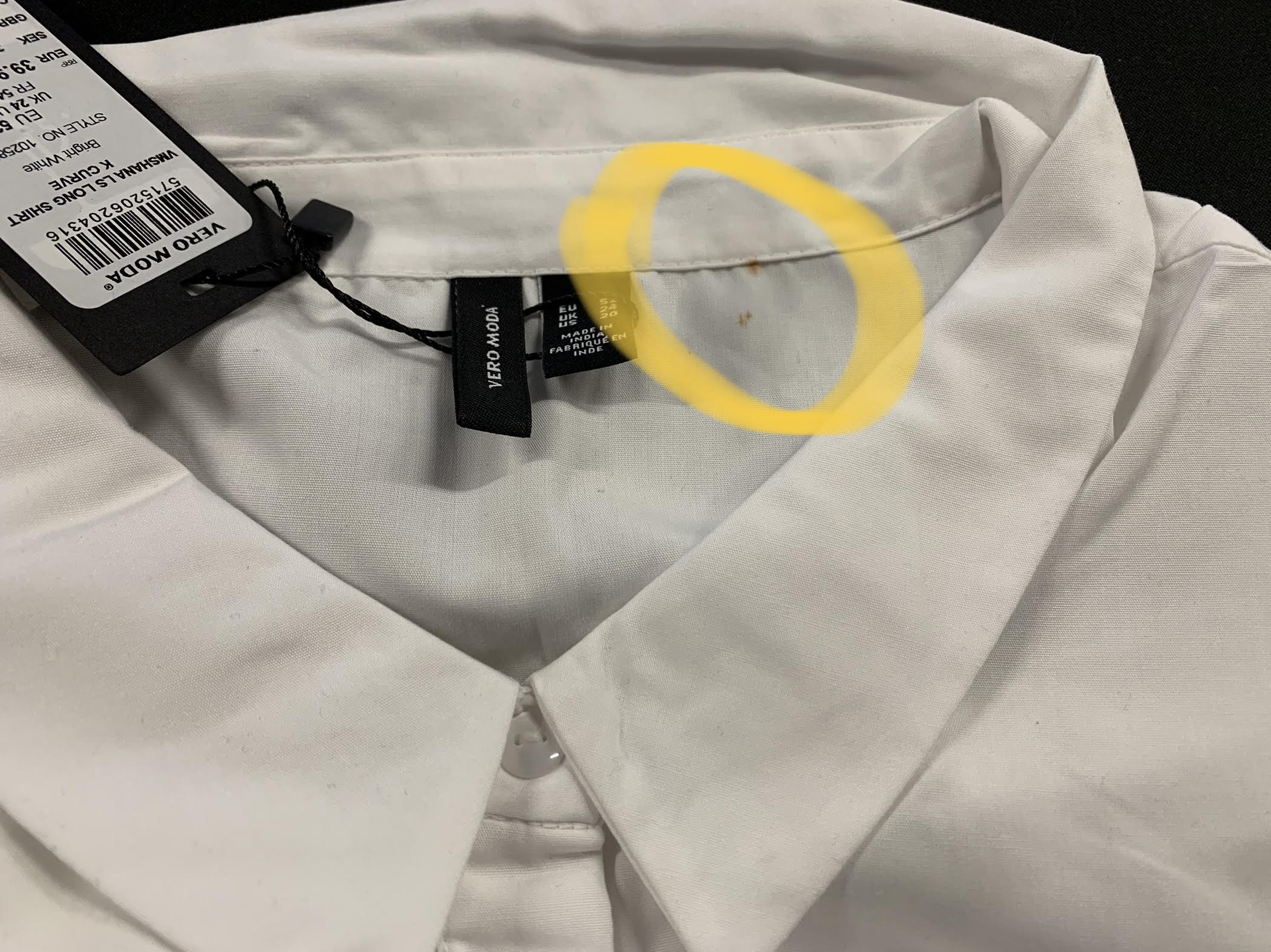 Vero Moda - Maat 52 - Curve VMSHANA LS LONG SHIRT K CURVE Dames Overhemd