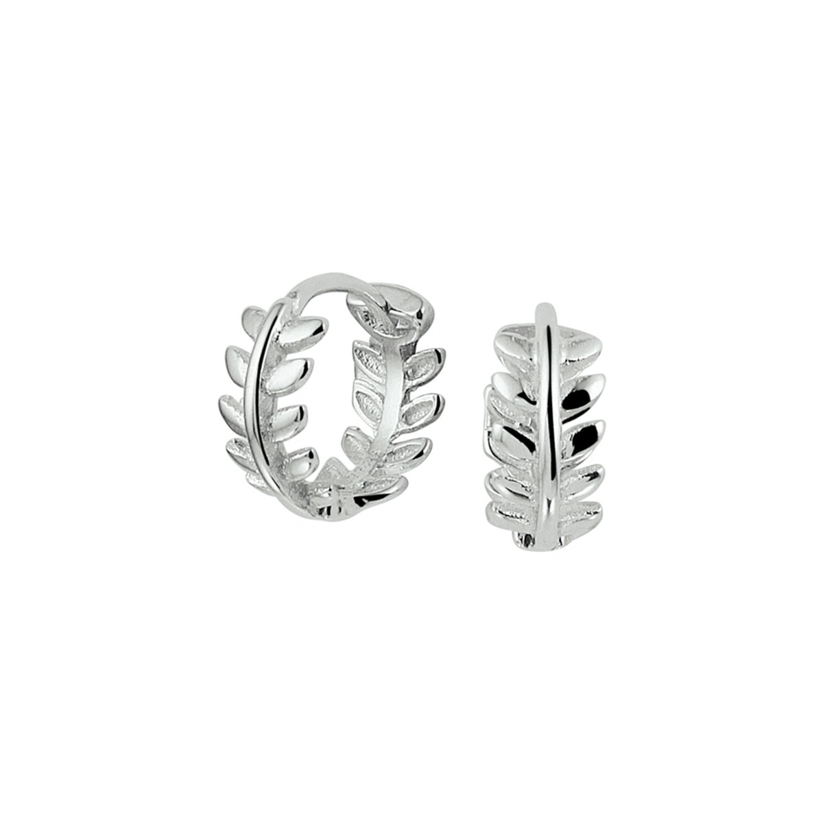 sieraden, oorbellen, metaal, bladvorm, zilver
