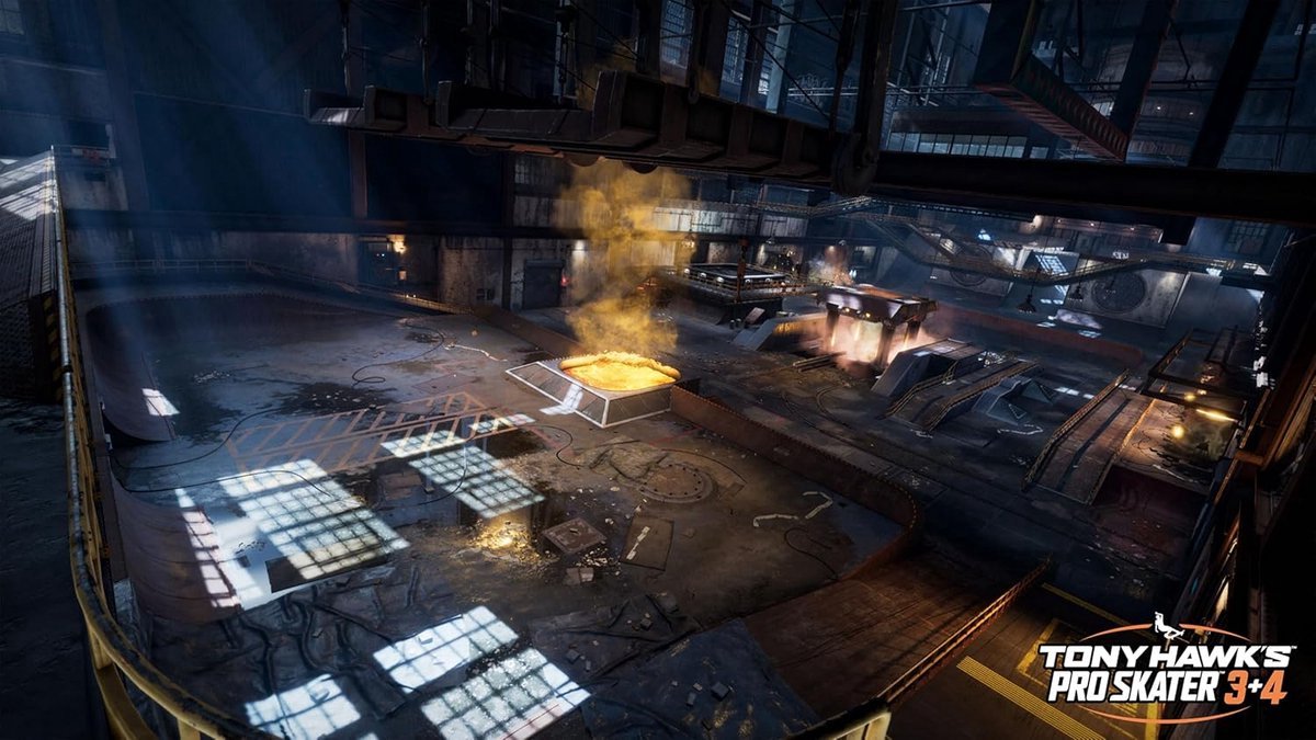 steigerplateau, ruck track?, forge, industriële interieur, game omgeving