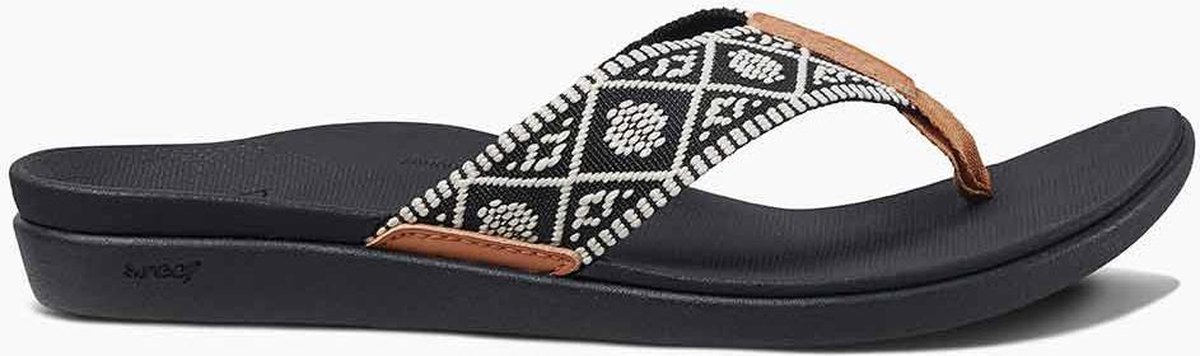 Reef - Maat 36 - Ortho Woven Dames Slippers - Black/White