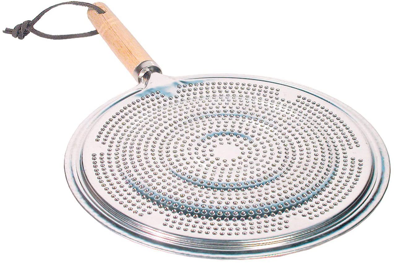 Flame Simmer Ring Heat Diffuser met houten handvat - sudderplaatje