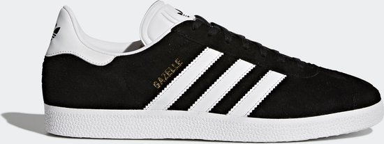sneaker, zwart, witte zool, drie strepen, laag model