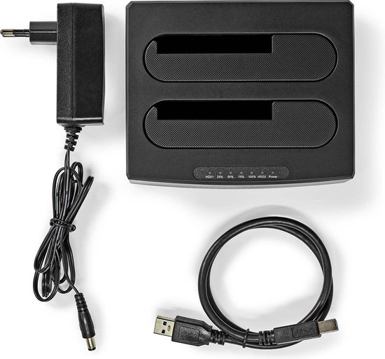 Nedis Docking Station voor Harde Schijf - USB 3.2 Gen1 - USB Type-A - 2 Schijven - 2.5 / 3.5 " - USB
