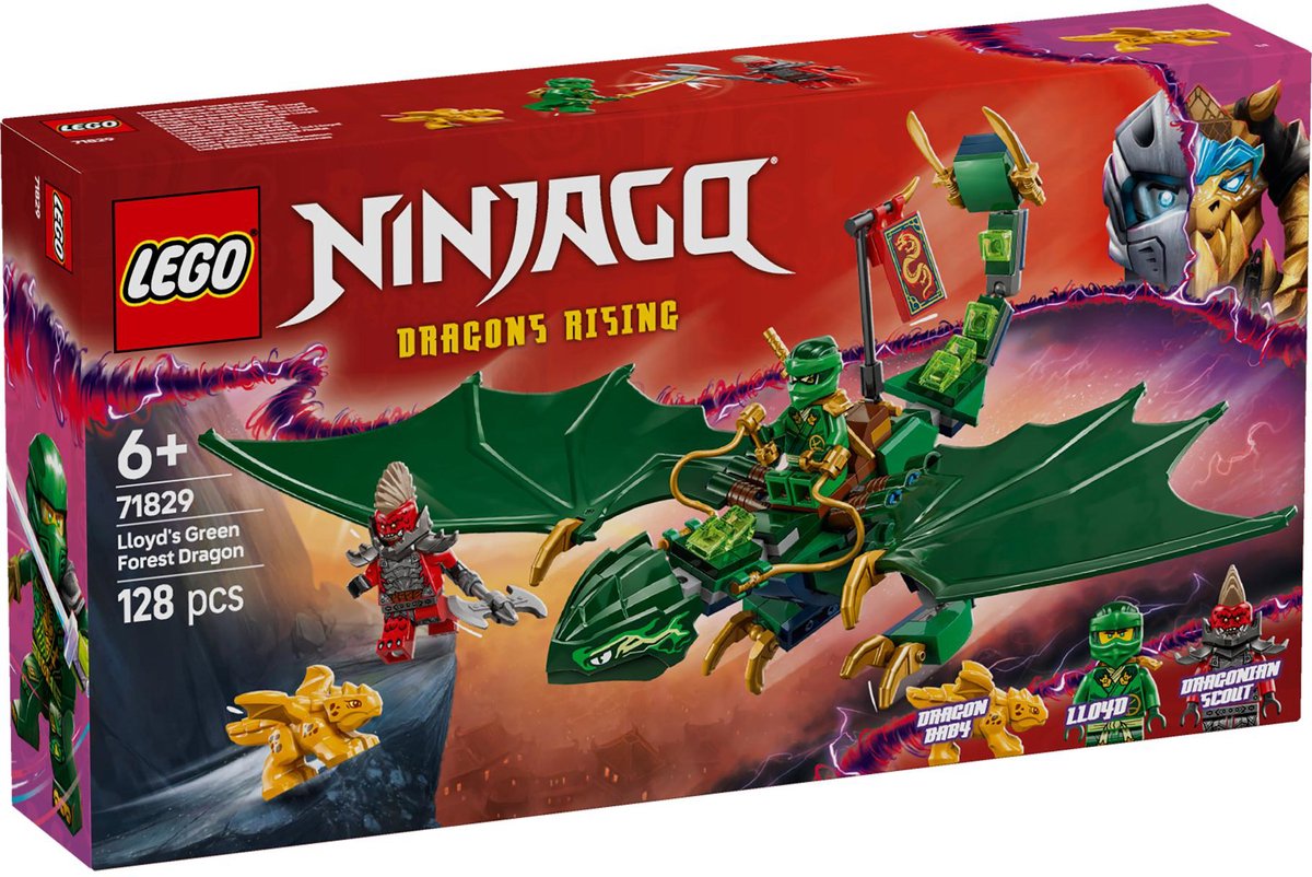 lego, ninjago, dragons rising, groene draak, 128 stukjes