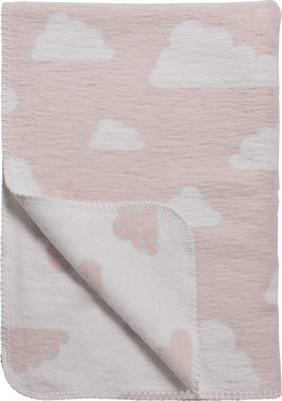 Meyco - Basis items pakket - Wieg - Little clouds - Roze/wit