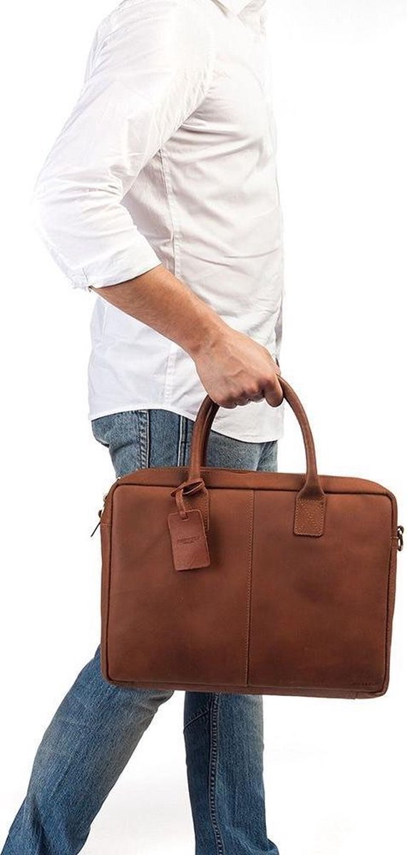 BURKELY Vintage Taylor Aktetas - 15.6 inch laptoptas - Cognac