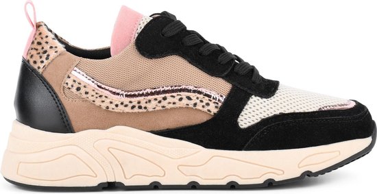 sneaker, sneaker luxe, multicolor, mash stof, colorblock