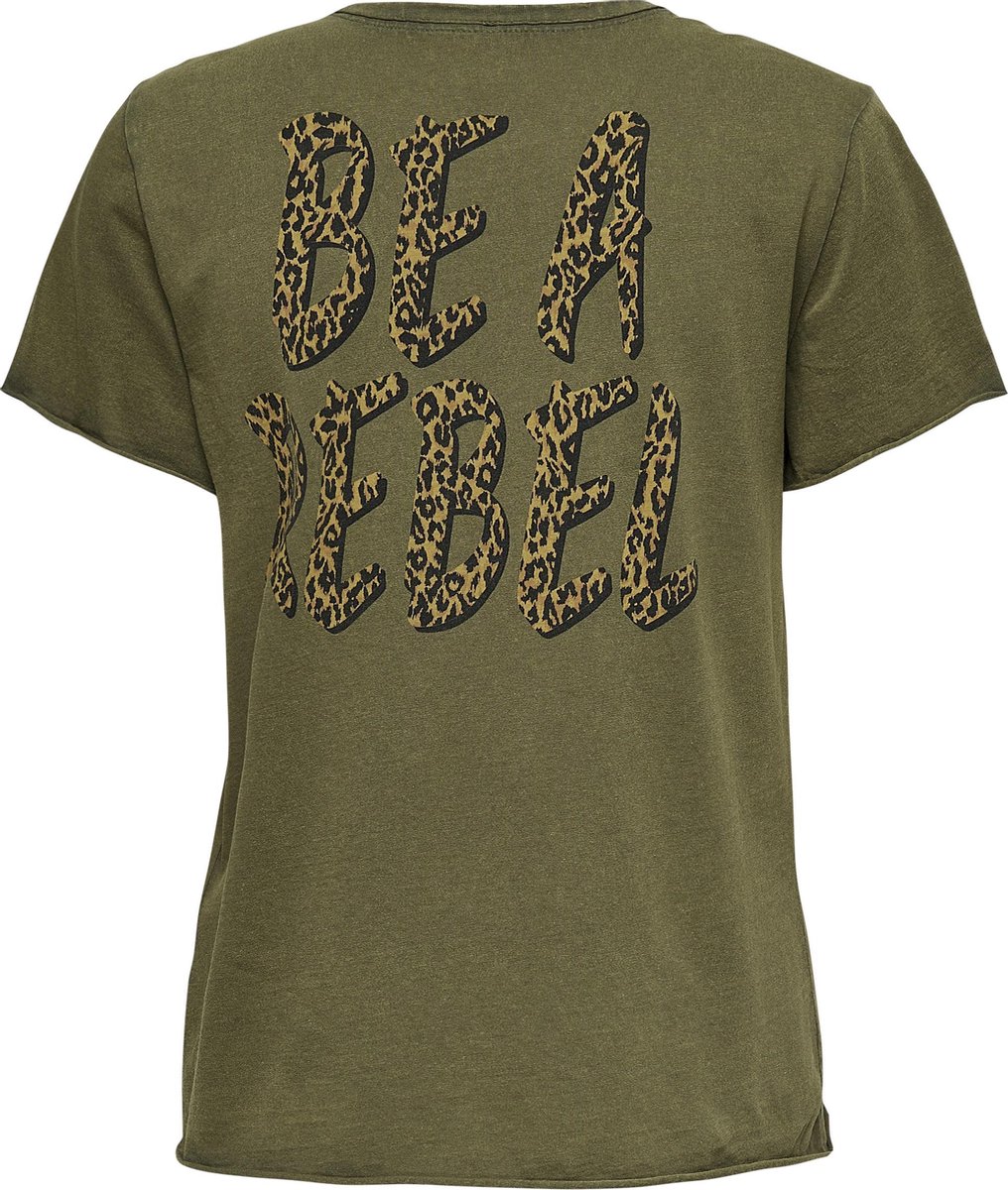ONLY - Maat XS - ONLLUCY LIFE S/S REG LEO TOP BOX CS JRS Dames T-shirt