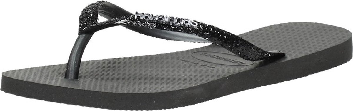 Havaianas - Maat 41/42 - Slim Glitter II Dames Slippers - Black/DARK Grey