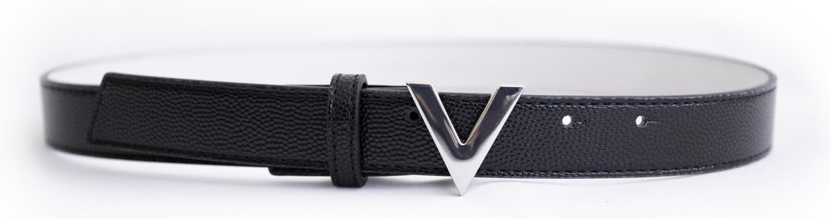 riem, riemband, lederriem, zwart leer, V-vorm gesp