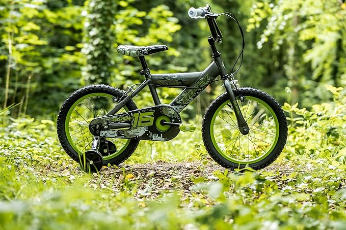 Huffy Delirium 16 Inch Jongensfiets Grijs en Groen BMX stijl Kinderfiets