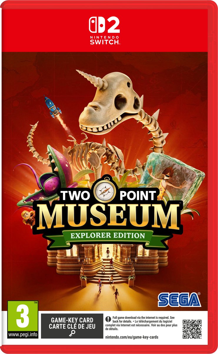 Nintendo Switch game, Two Point Museum, Explorer Edition, dinosaur, museum entrance