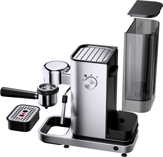 WMF Lono - Pistonmachine - RVS - 15 Bar - Melkopschuimer - Compact Design