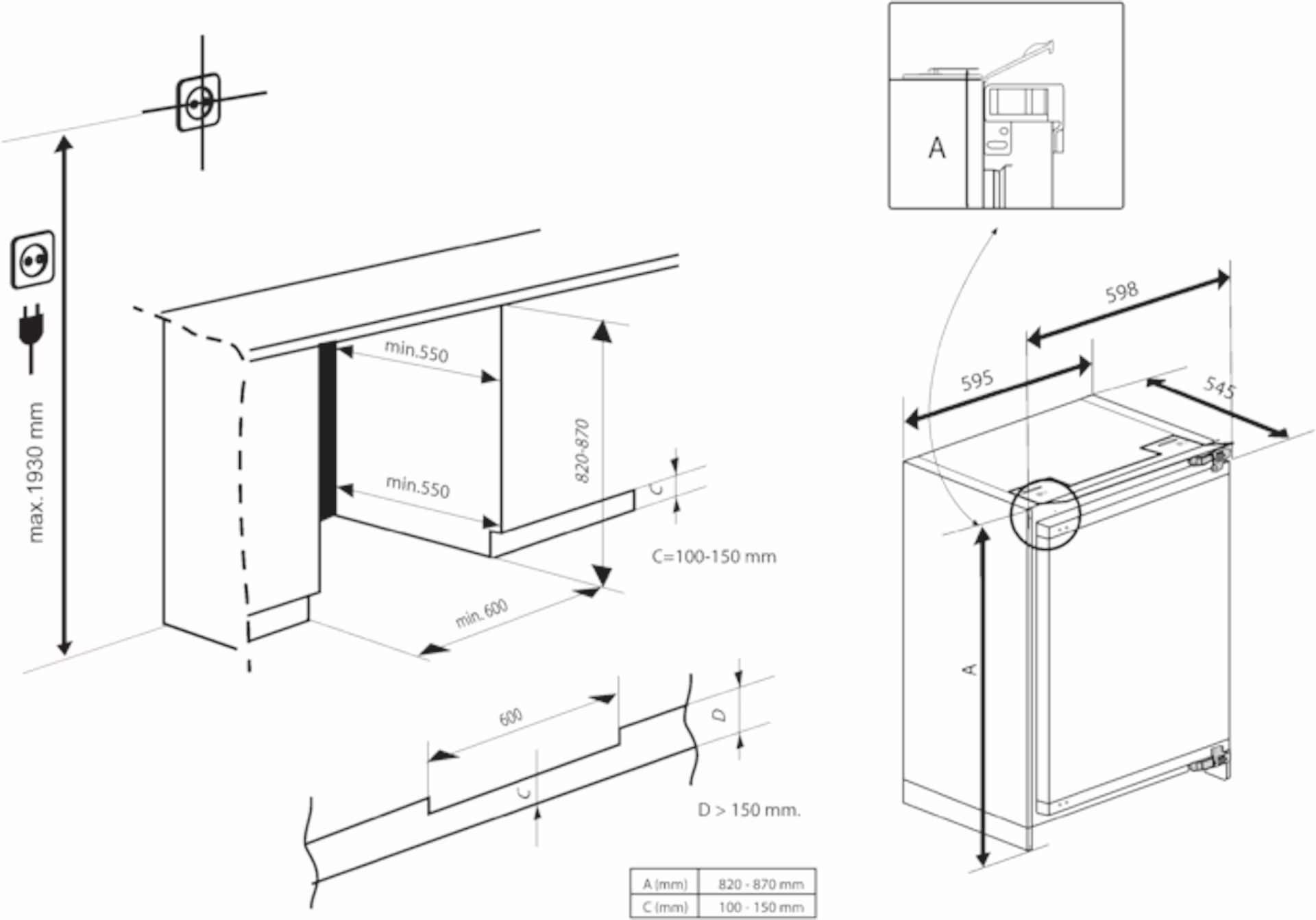Beko BU1104N - Onderbouw koelkast