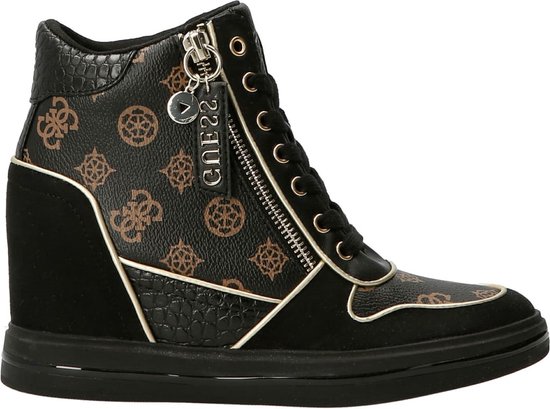 sneaker, hoge sneaker, rits, monogram patroon, enkelboot