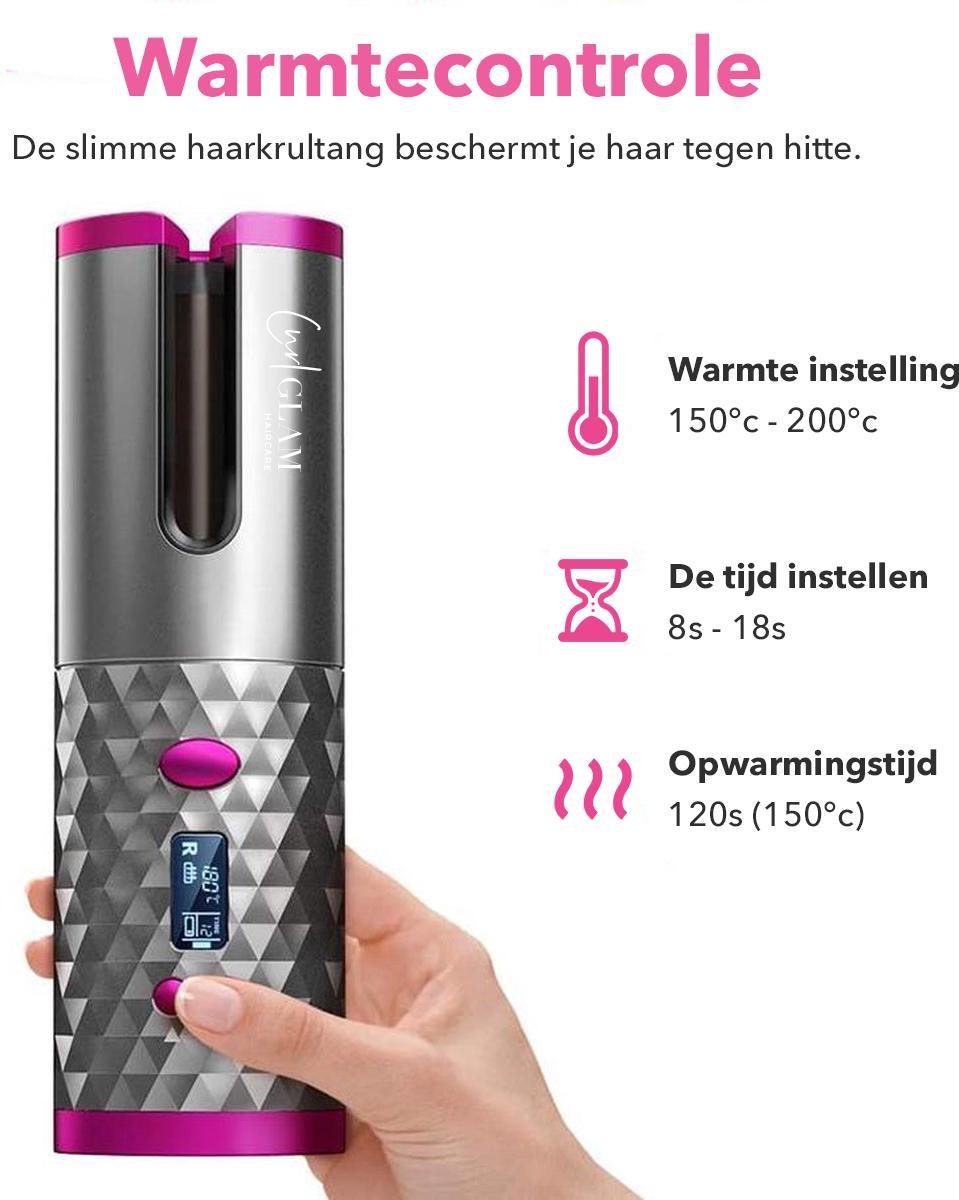 CURLGLAM® Automatische Krultang - Draadloos - USB Oplaadbaar