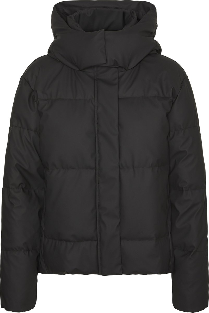 jas, puffer, jacket, hooded, black
