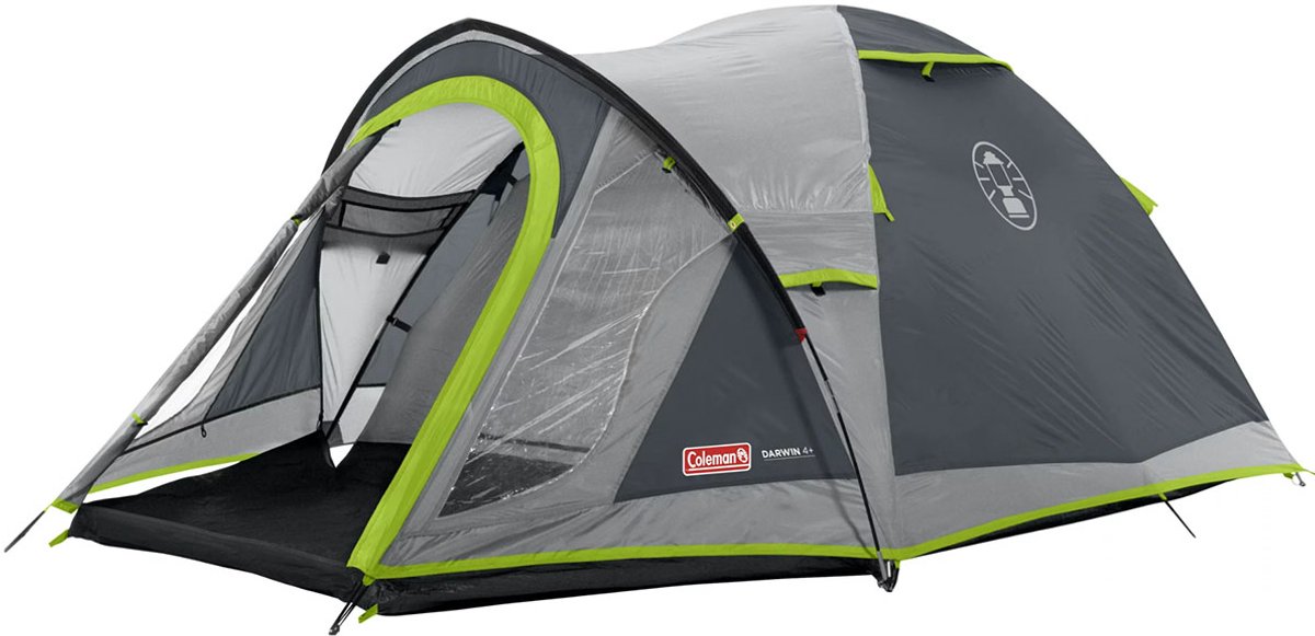 tent, camping,  Coleman, gray, green-accent