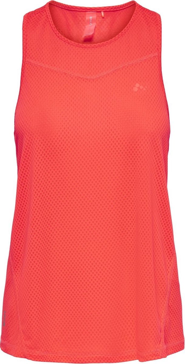 top, tank top, mesh, bright red, sleeveless