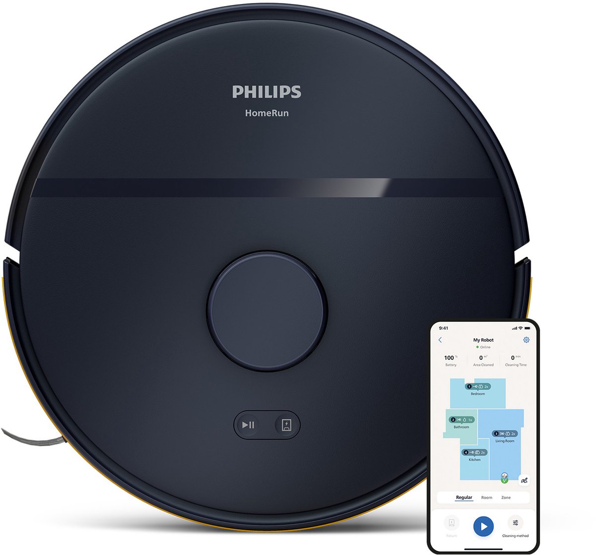 PHILIPS XU2000/10 Robotstofzuiger met dweilfunctie Donkerblauw