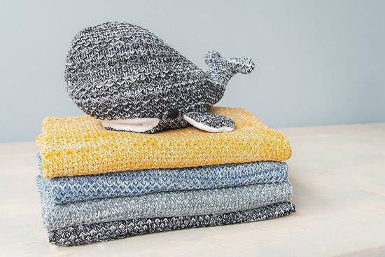 Baby's Only knuffel Walvis River zwart-wit