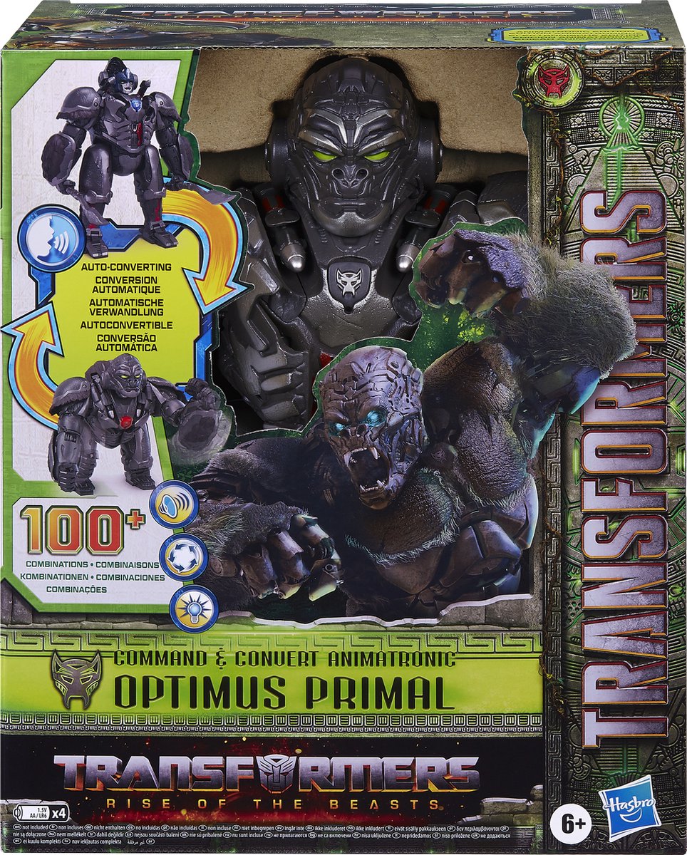 optimus primal, transformers, figuur, apenvormig, robot