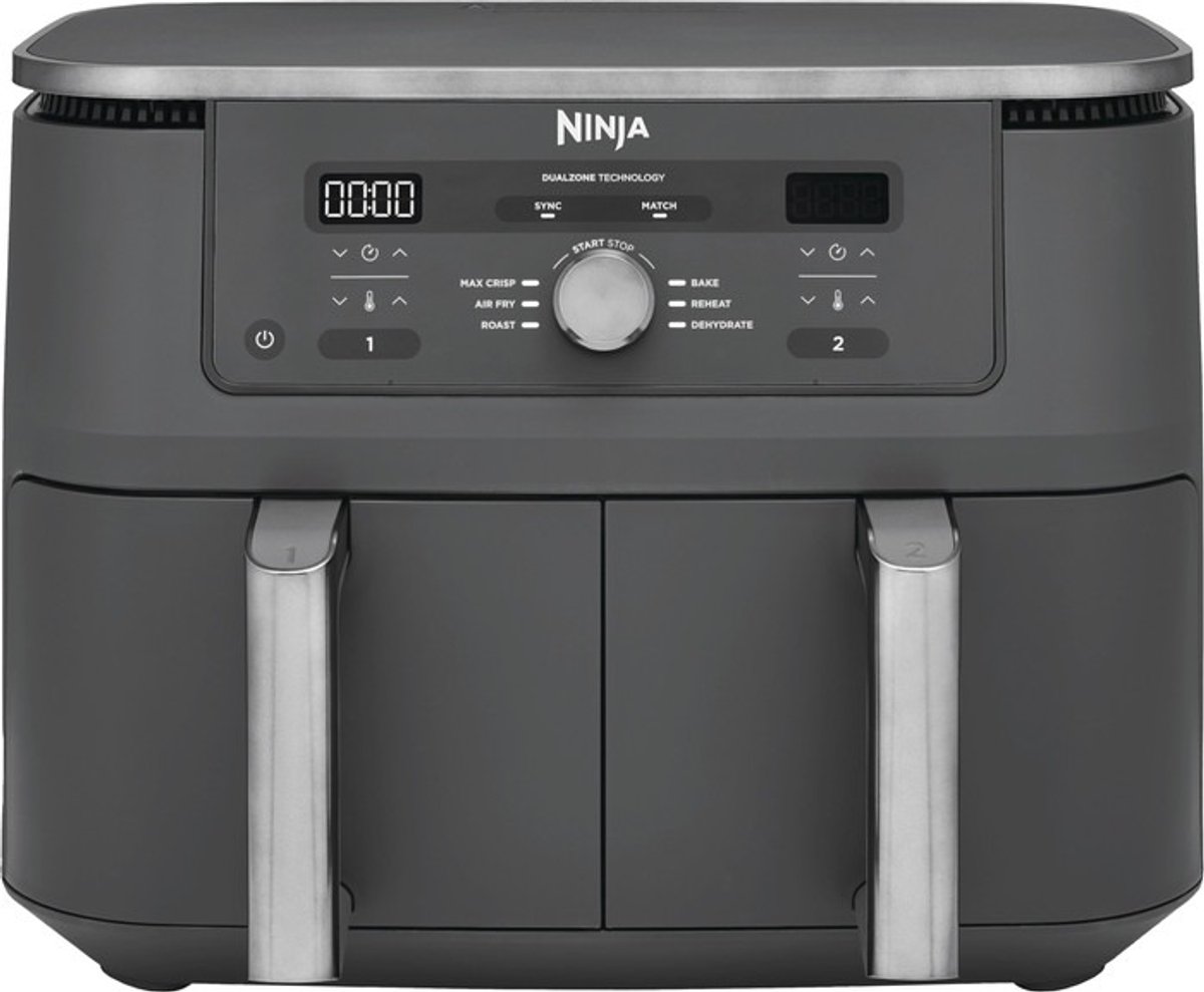 Ninja Dubbele Airfryer XXL - 9.5 L - Nieuw 2026 Model - 40 tot 240 Graden - 2470 W Vermogen - Dual Zone Technologie - DZ400EU