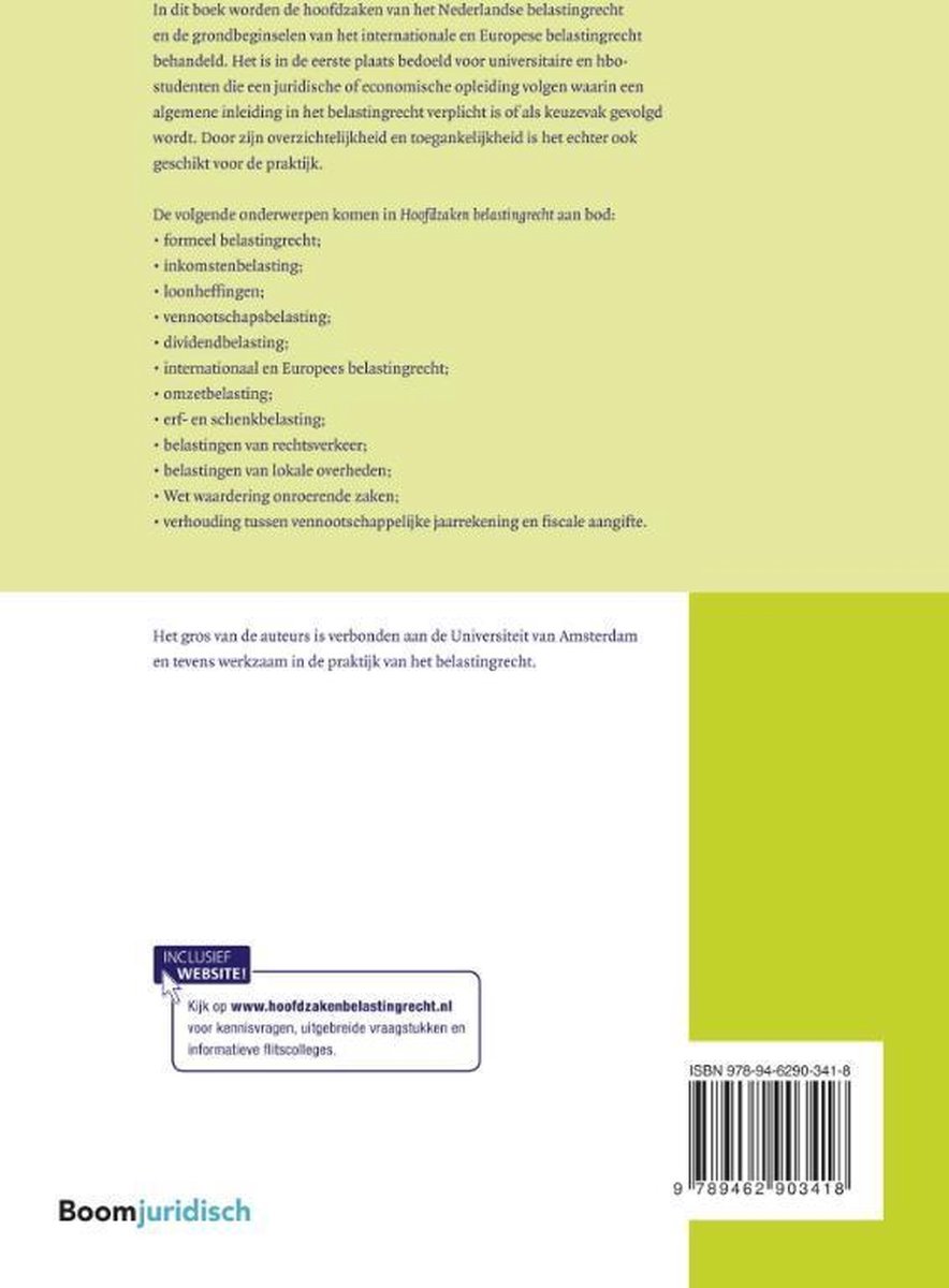 Boom fiscale studieboeken - Hoofdzaken belastingrecht