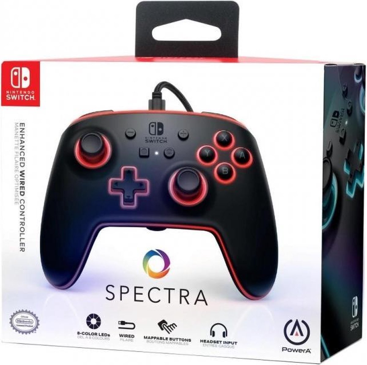 POWER A - Wired Enhanced Controller Spectra for Switch & Switch Lite - Multicolour | Groen
