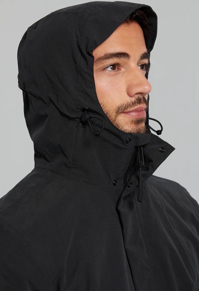 Basil Mosse Parka Regenjas Heren - Zwart - Maat S