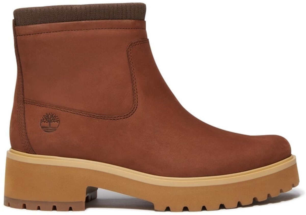warteboots, bruine kleur, leren laars, gedessineerde zolen, winterboot