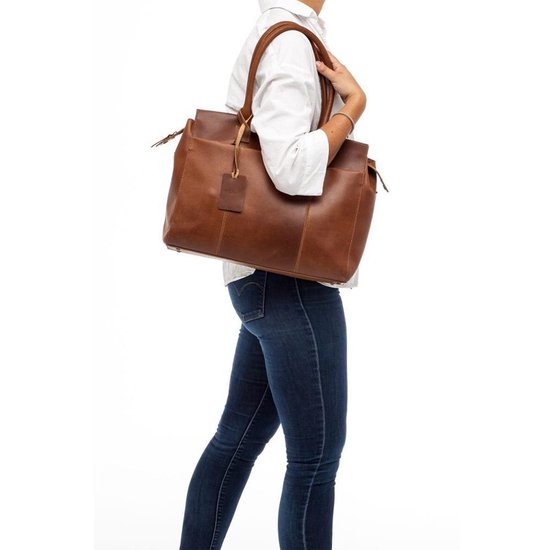 BURKELY Vintage Doris Schoudertas - 15 inch - Cognac