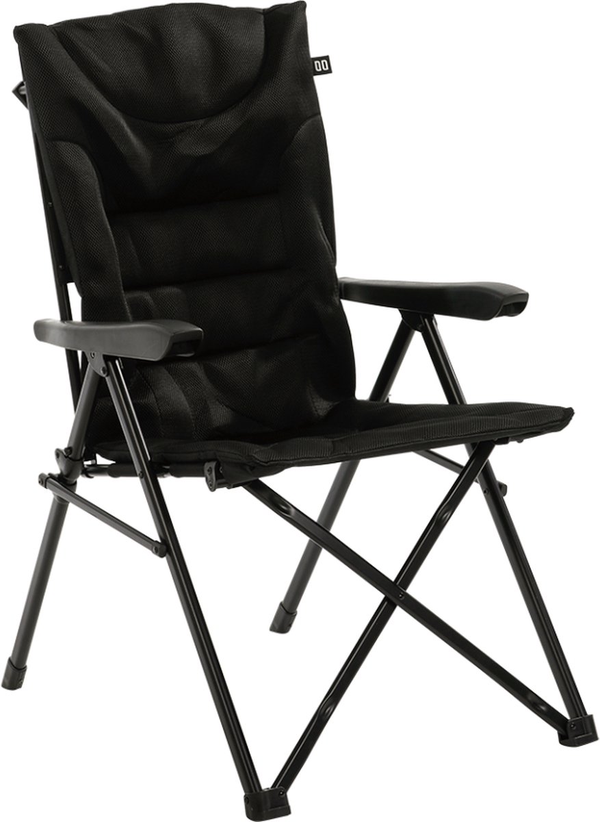 campingstoel, opvouwbaar, aluminium frame, black, kussenloze rugleuning