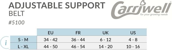 Carriwell - Maat L/XL - Overbelly Buikband - Zwart