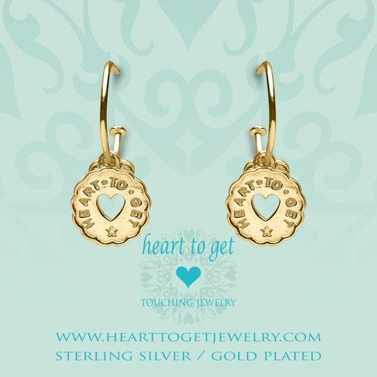 Heart to Get 925 Sterling Zilveren Goudkleurige Bohemian Coin Heart Oorbellen