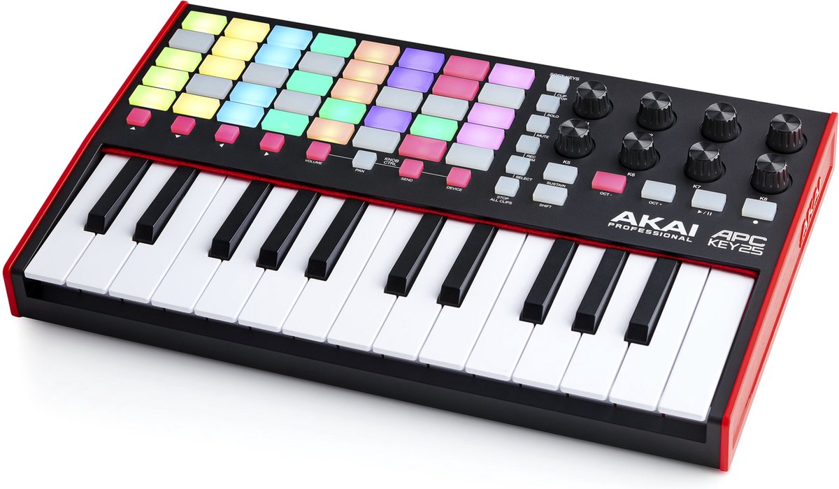 keyboard, synth, mini, kleurige pads, controleknoppen