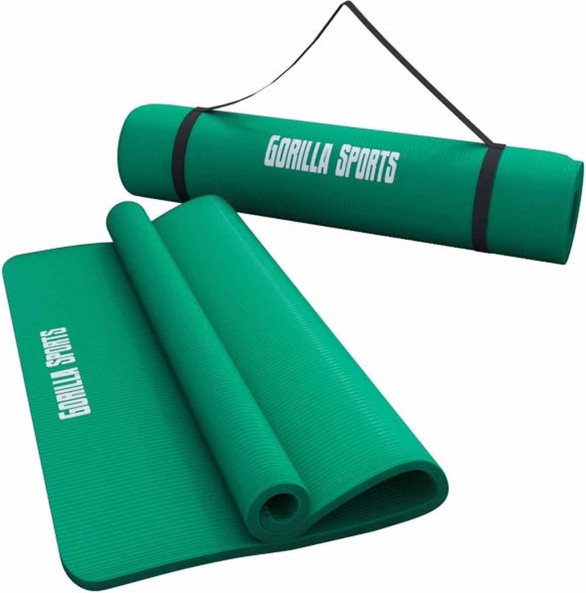 fitness mat, yoga mat, groene mat, oprolbare mat, Gorilla Sports