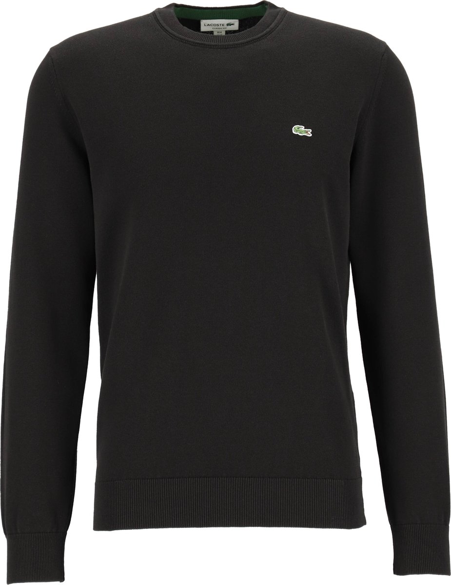 trui, pullover, katoen, logo klein, donker