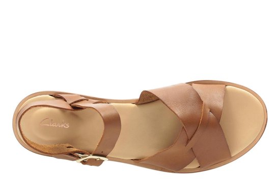 Clarks - 39 - Willow Gild Dames Sandalen - Tan Leather